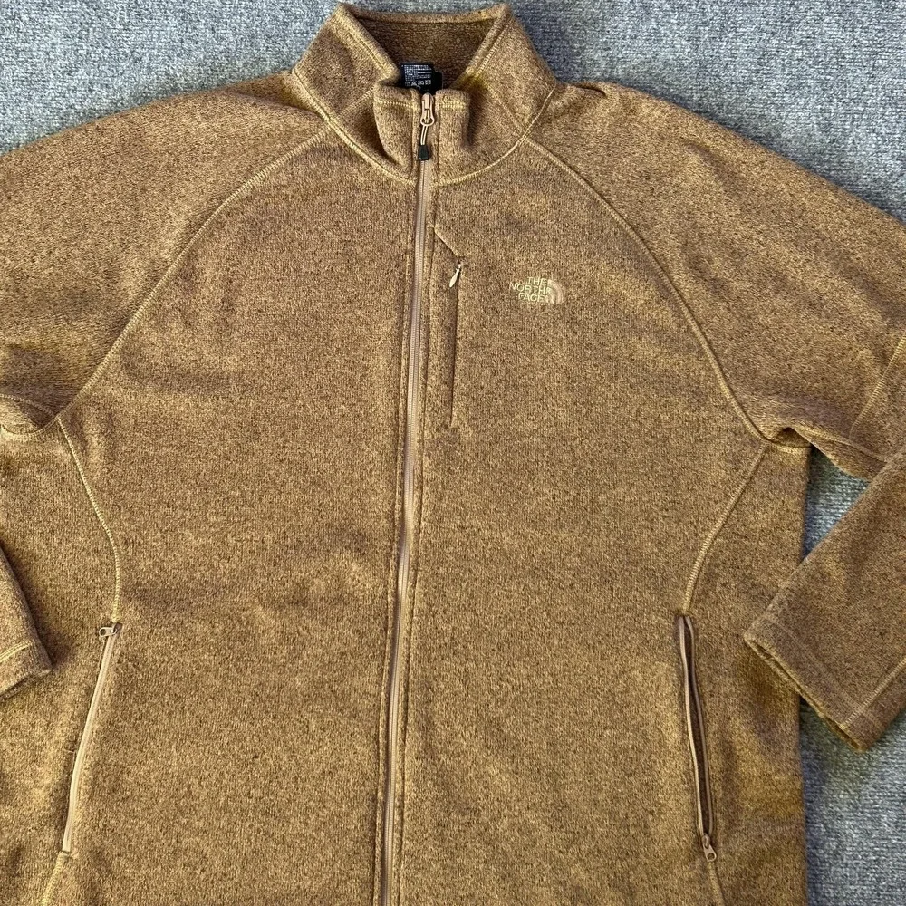 The‎ North Face Jacket Mens 2XL Brown Fleece Full Zip Hiking Casual Outdoor Warm